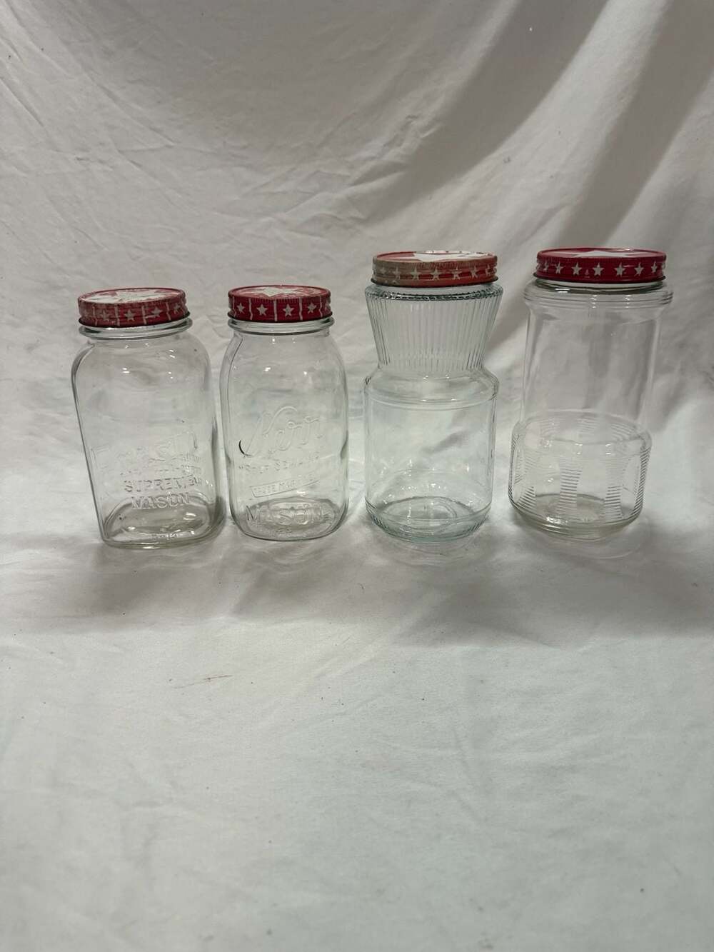 Vintage Presto Kerr Maxwell House Glass Jar Lot With Star Lids